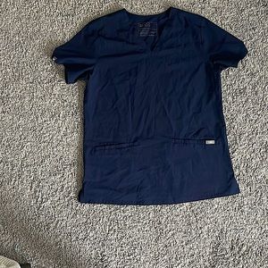 Figs scrub top navy blue